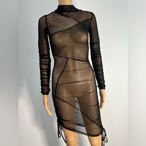 Black Mesh Dress Cover Up